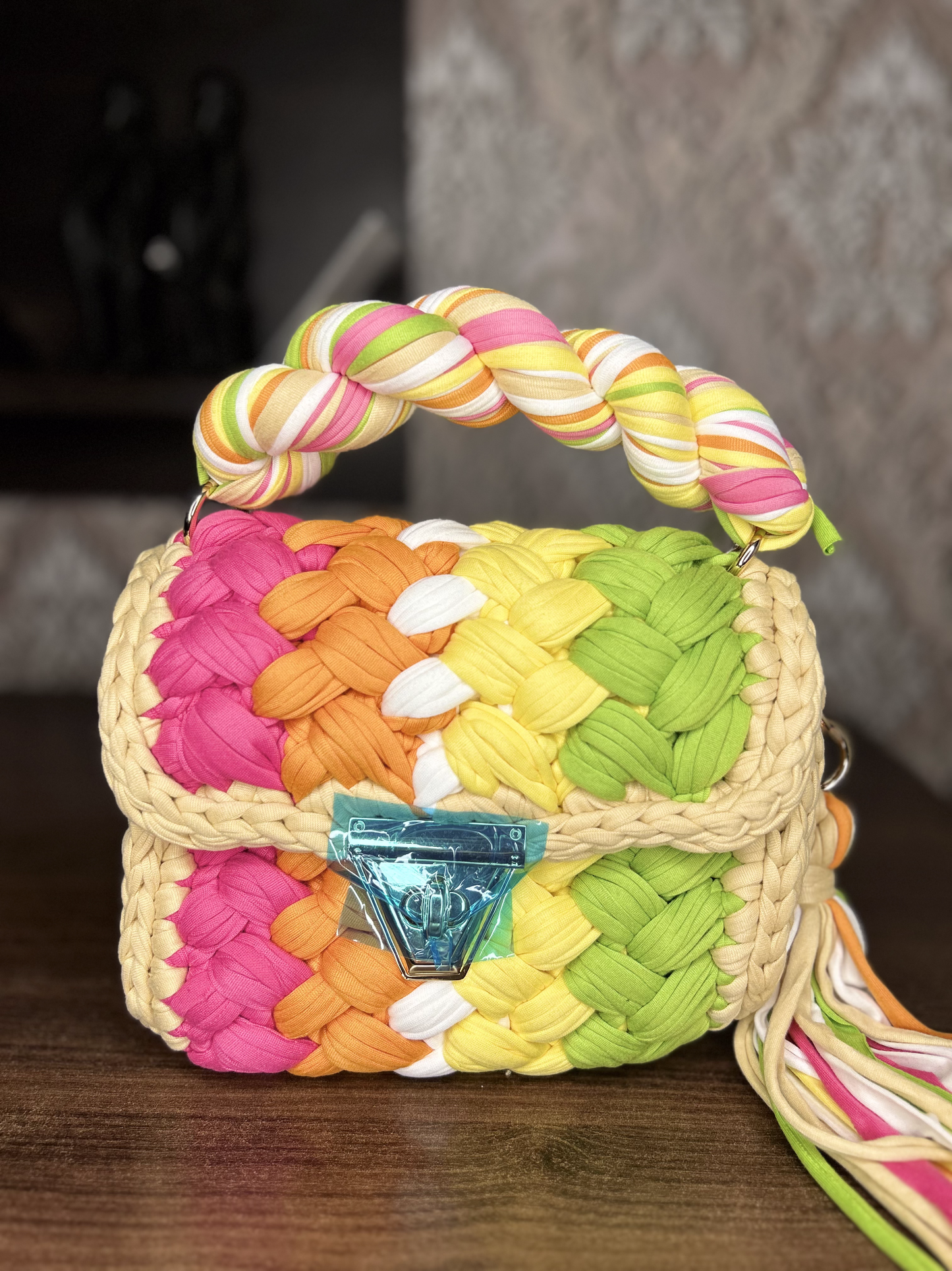 Handcrafted Multicolor Designer Crochet Bag