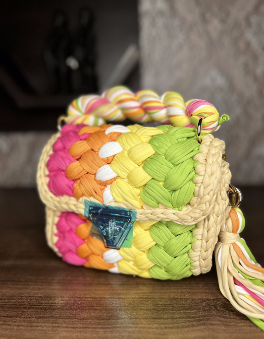 Handcrafted Multicolor Designer Crochet Bag