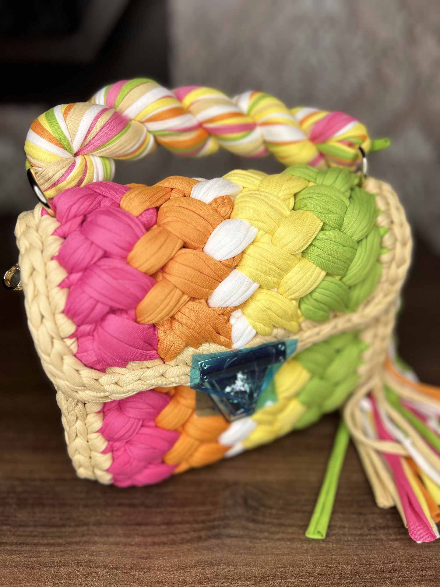 Handcrafted Multicolor Designer Crochet Bag