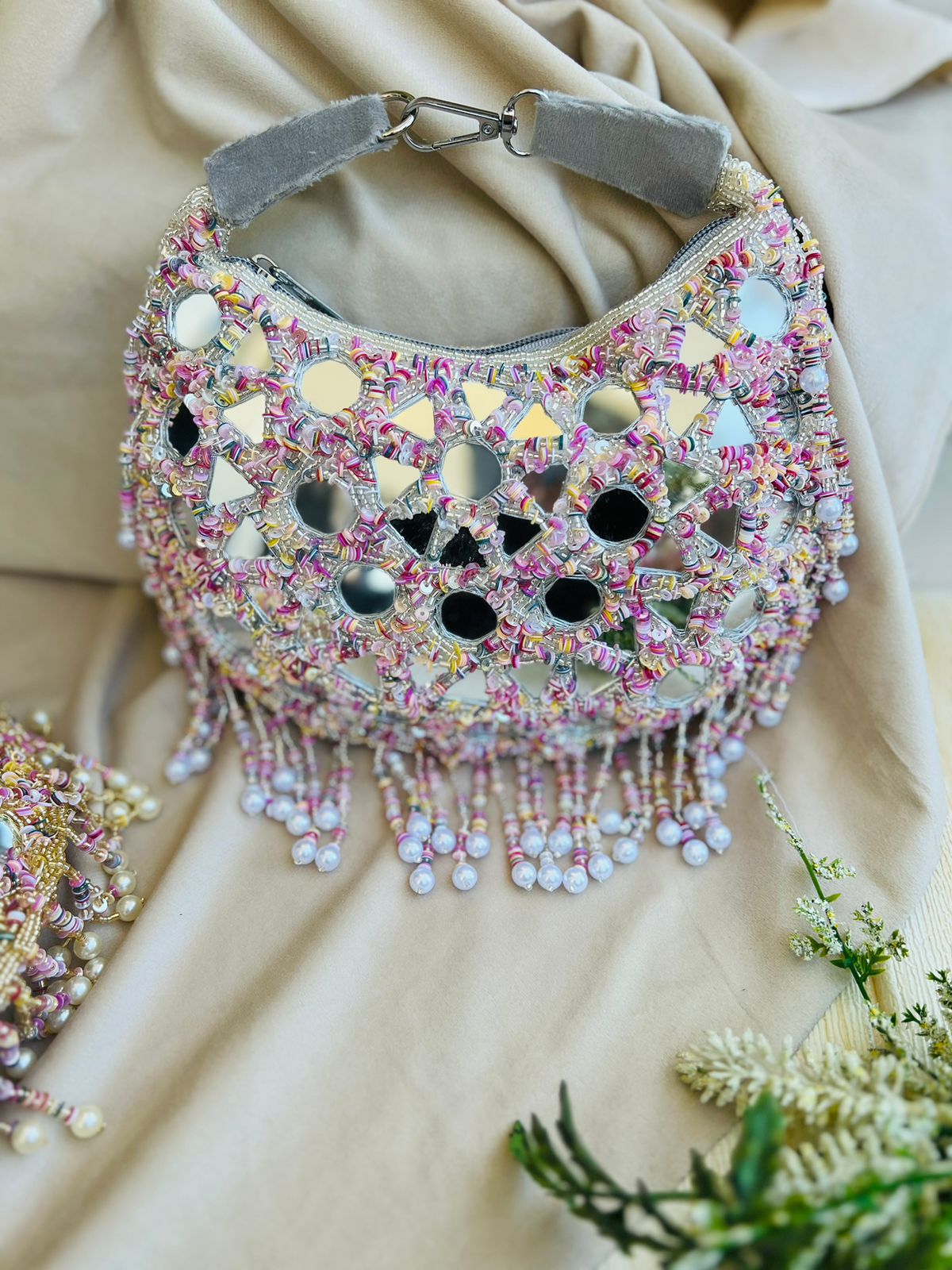 Women Embellished Clutches With Wrist Loop